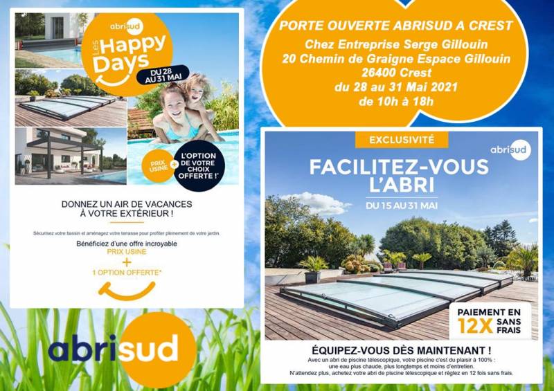 PORTES OUVERTES ABRISUD du Vendredi 28 au Lundi 31 Mai 2021 ! 